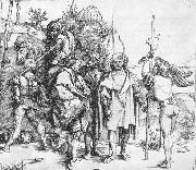 Albrecht Durer Five Lansquenets and an Oriental on Horseback oil painting on canvas